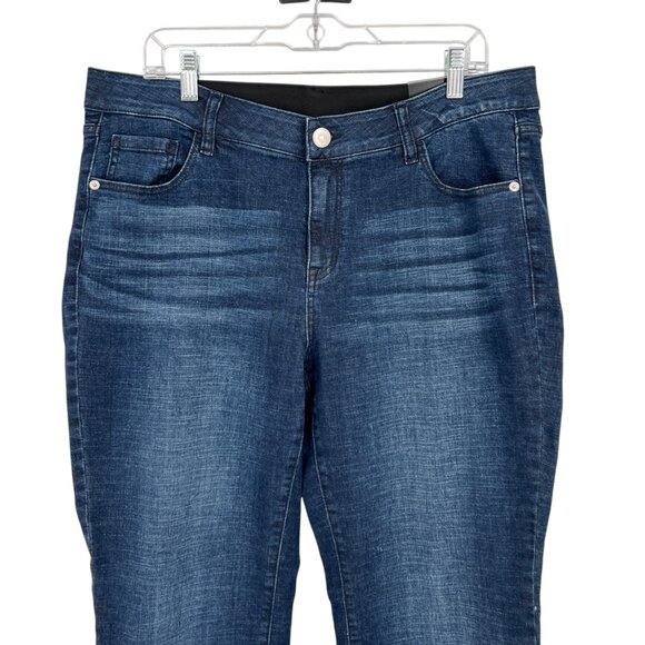 Venezia Mid Rise Straight Jeans Dark Wash Size 16 NWT - Picture 2 of 9